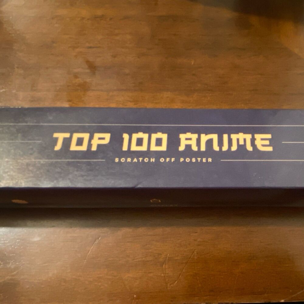 Scratch-Off Top 100 Anime Poster Featuring Hellsing, Gundam, Bleach